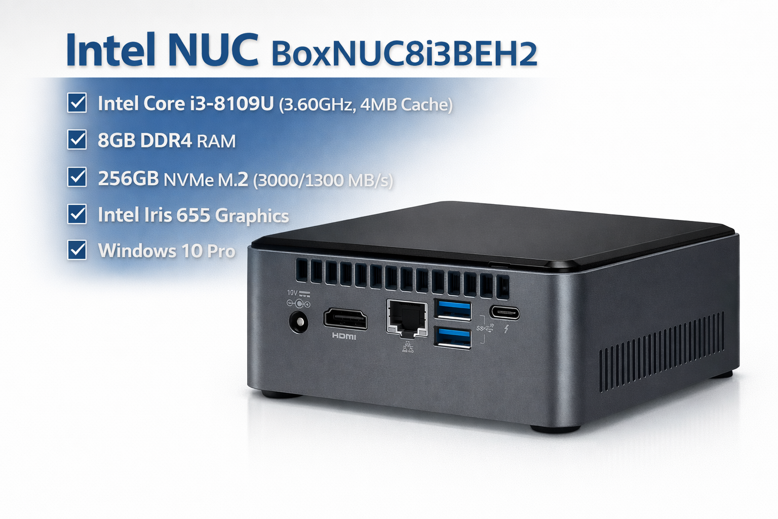 Intel NUC BoxNUC8i3BEH2 – Високопроизводителен мини компютър