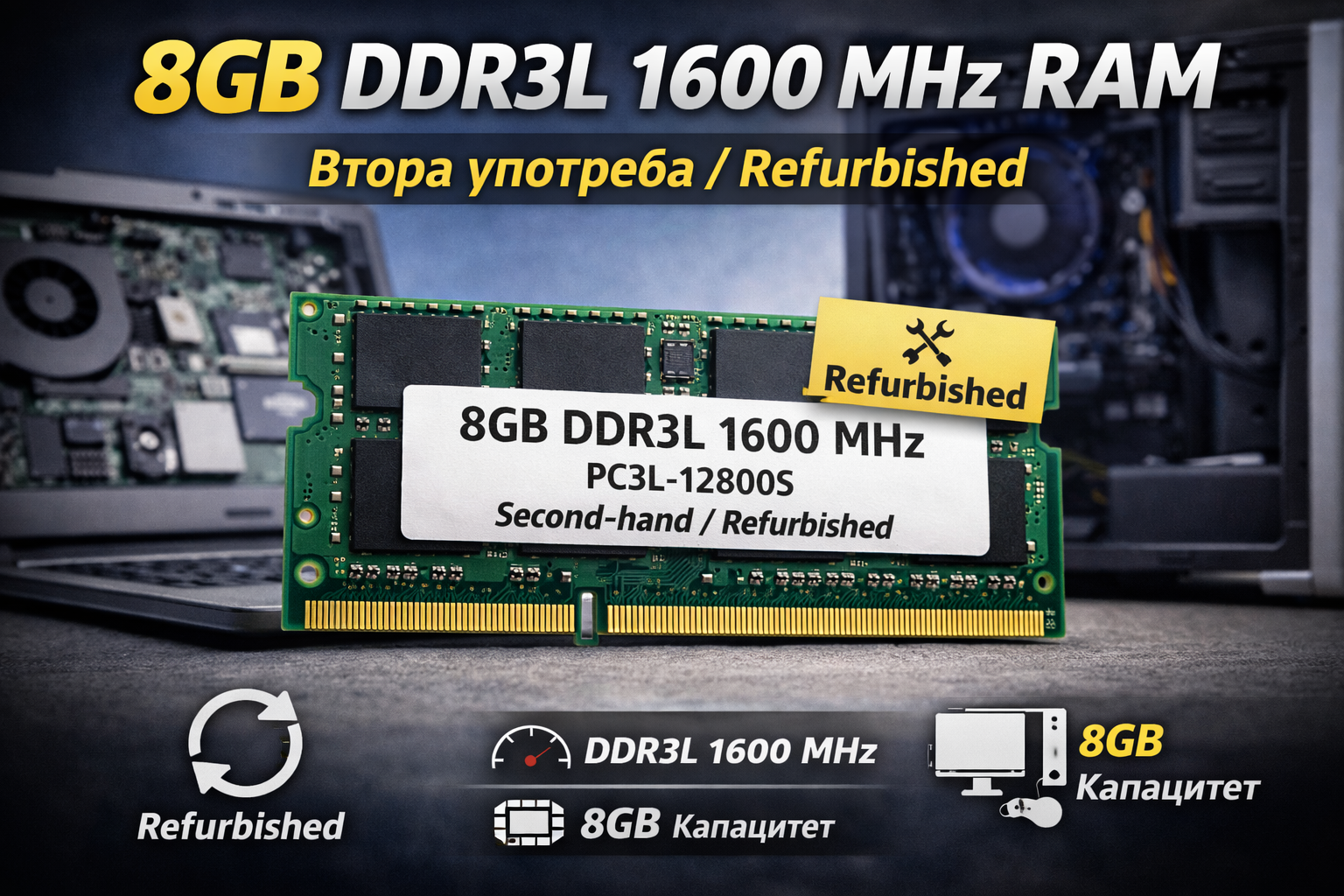 8GB DDR3L 1600 MHz RAM – Втора употреба / Refurbished