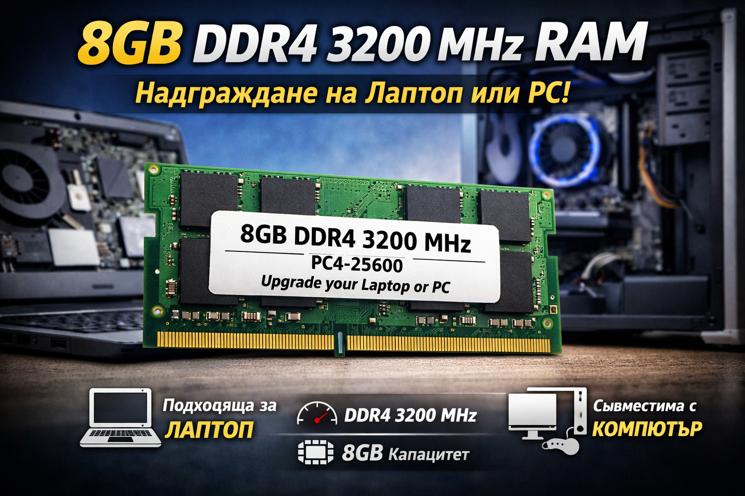 8GB DDR4 3200 MHz RAM – Надграждане на лаптоп или настолен компютър